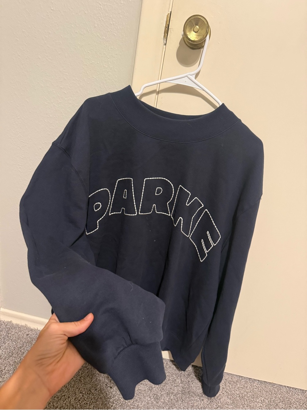 PARKE x Target Navy Mockneck Sweatshirt
